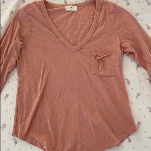 Anthropologie Pink V Neck